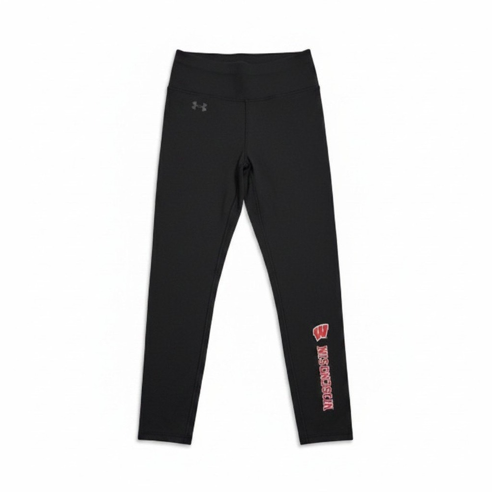 Under Armour Wisconsin Badgers High Rise Ankle Leggings Women Small Black NCAA